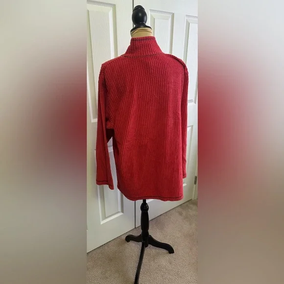 Hanes Signature Collection Bold Red Women's Turtleneck Sweater - Picture 4 of 5